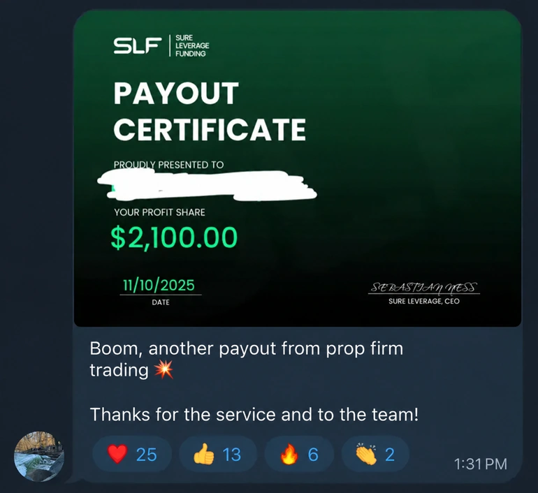 Payout Certificate $2,100
