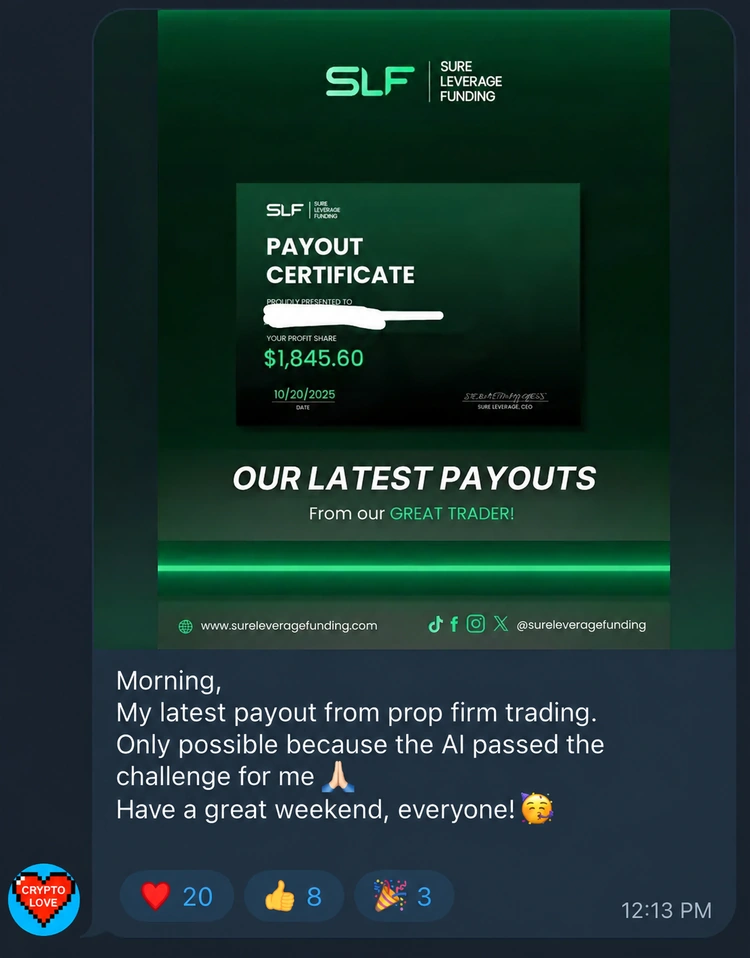 Payout Certificate $1,845