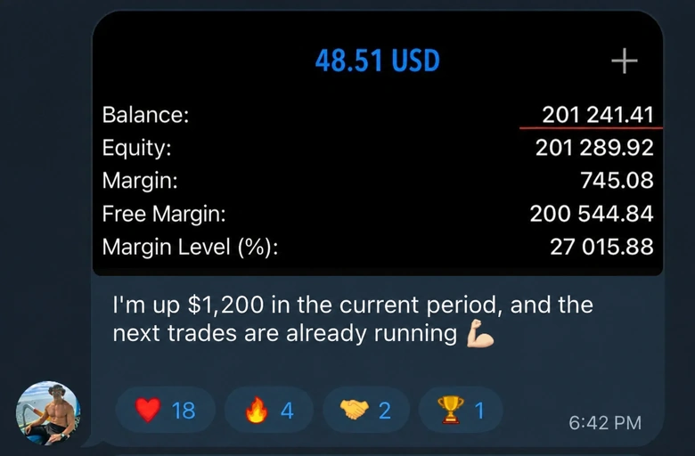 Trading result $1,200