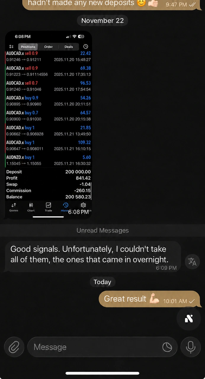 Trading result $841